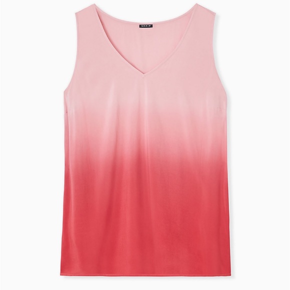 torrid Tops - NEW Torrid 2 Red & Pink Dip Dye Challis Tank